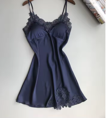 Satin Lace Nightdress with Built-in Padding