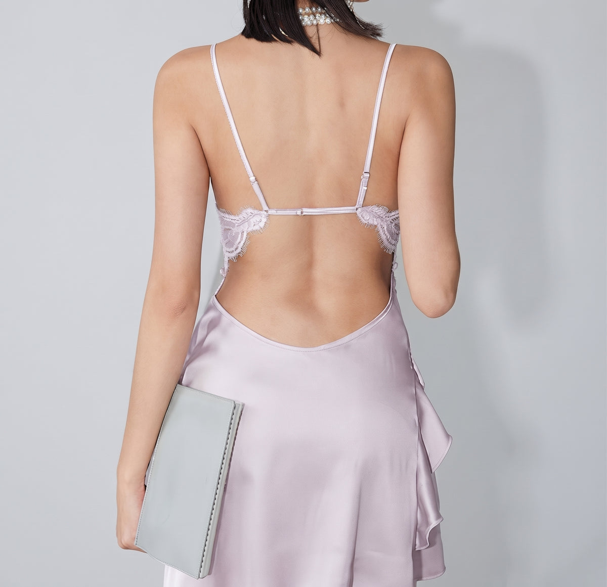 The Backless Lace Silk Nightdress
