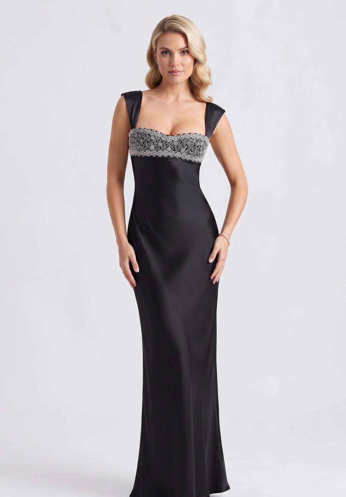 Satin Coquette Fitted Dress